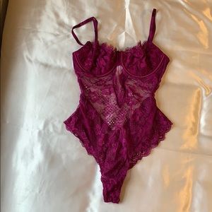 Magenta Victoria’s Secret Lace Bodysuit